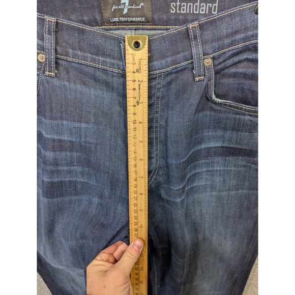 7 For All Mankind Jeans Mens 36x34.5 Standard Button Fly Luxe Performance Dark - Picture 6 of 13